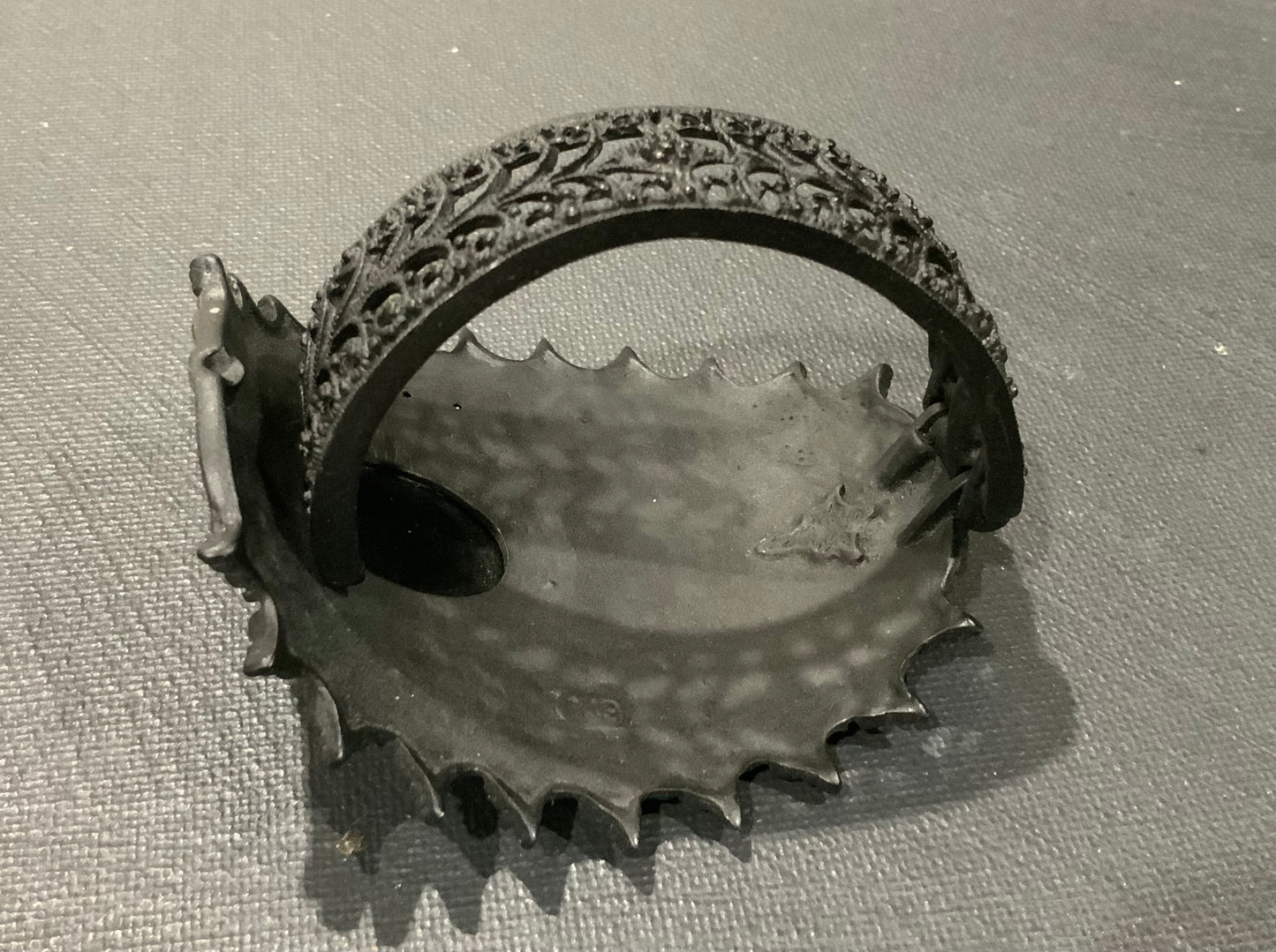 Black Cast Metal Clamper Bracelet