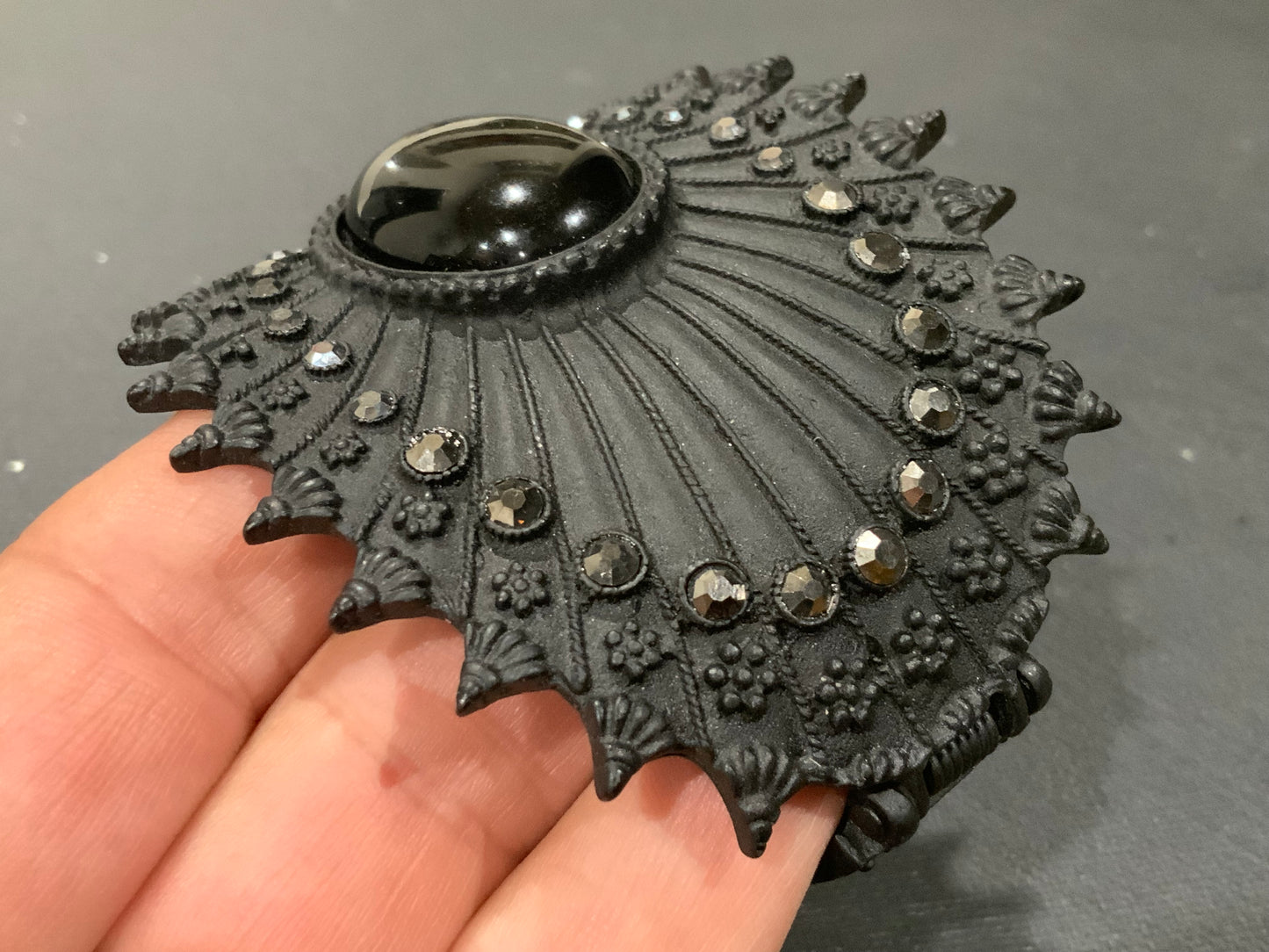 Black Cast Metal Clamper Bracelet