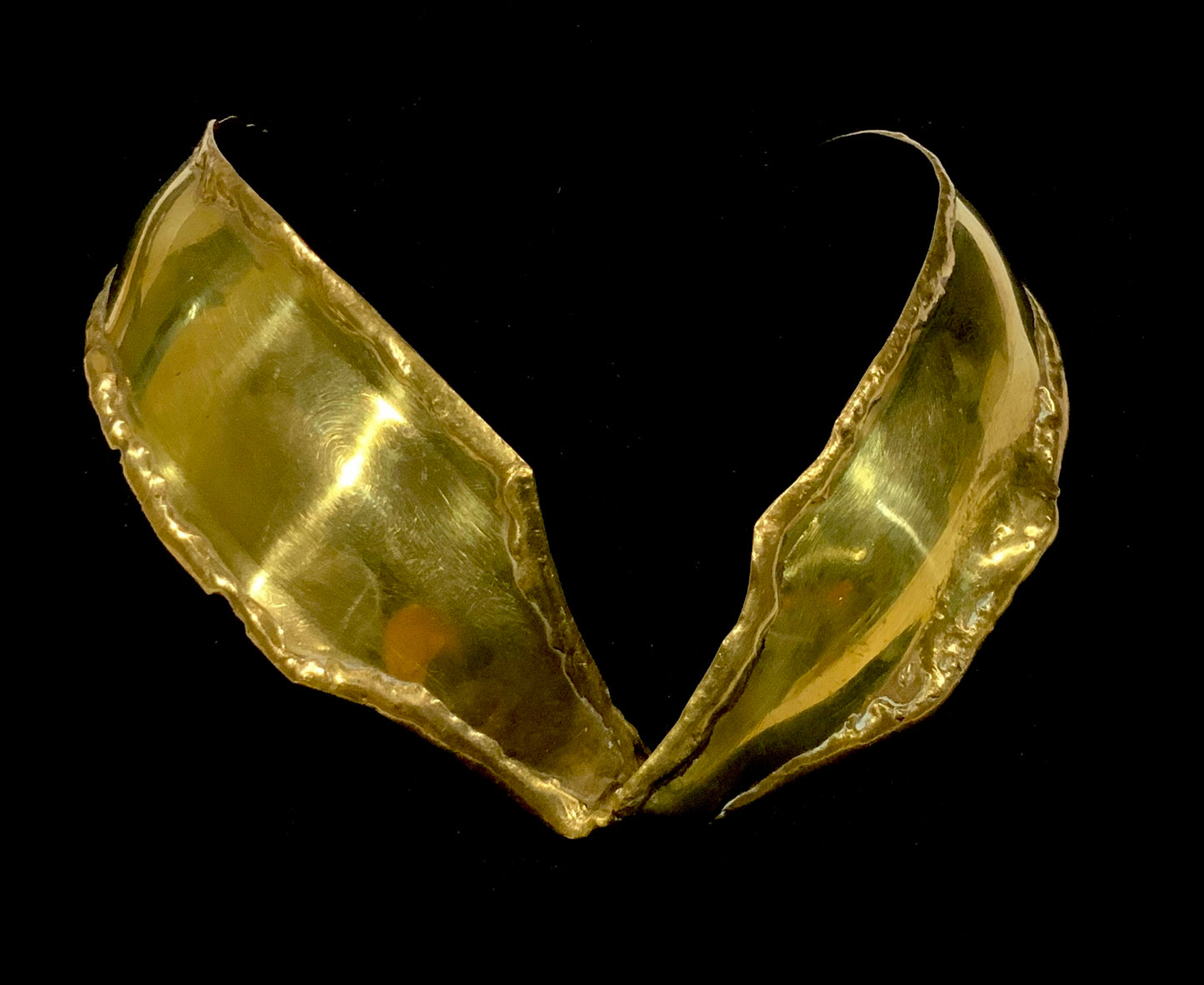 Brutalist Gold Brass Cuff Necklace c 1970s