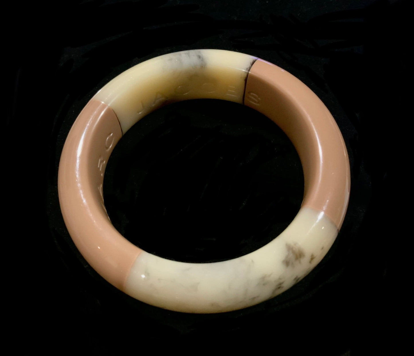 MARC by Marc Jacobs Nude & Marbled Cream Resin Bangle 20cm 8 inch