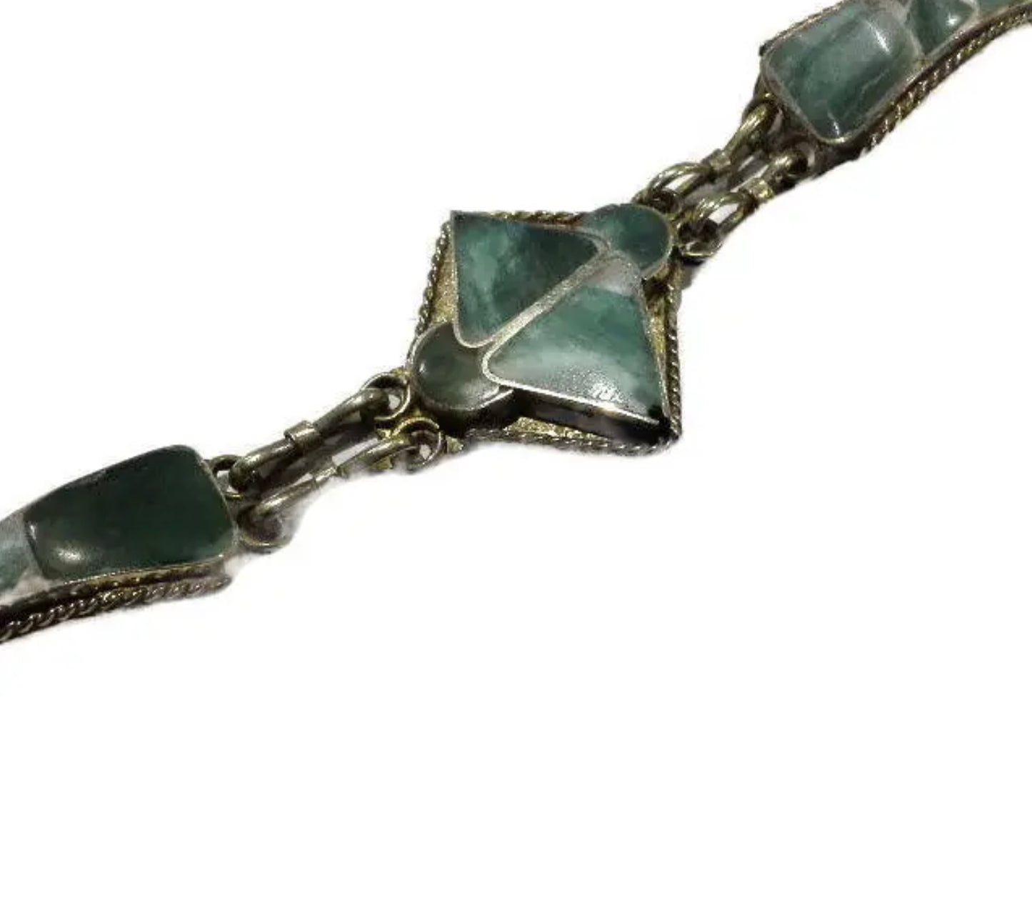 Antique Tibetan Silver Turquoise Inlay Bracelet
