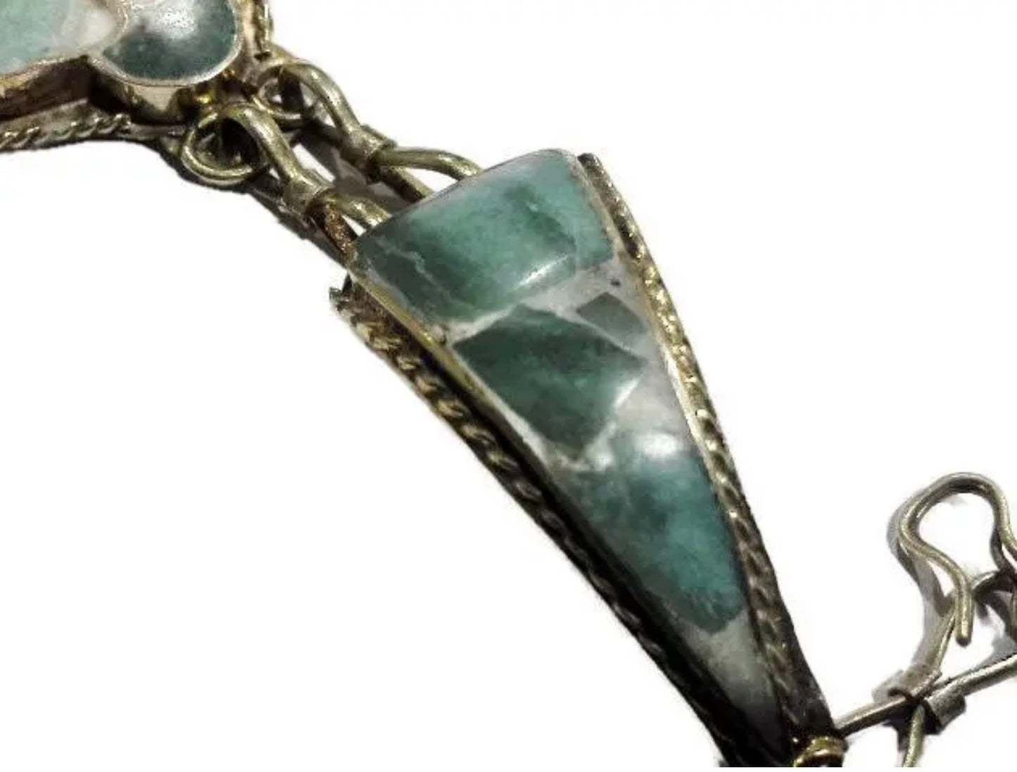 Antique Tibetan Silver Turquoise Inlay Bracelet