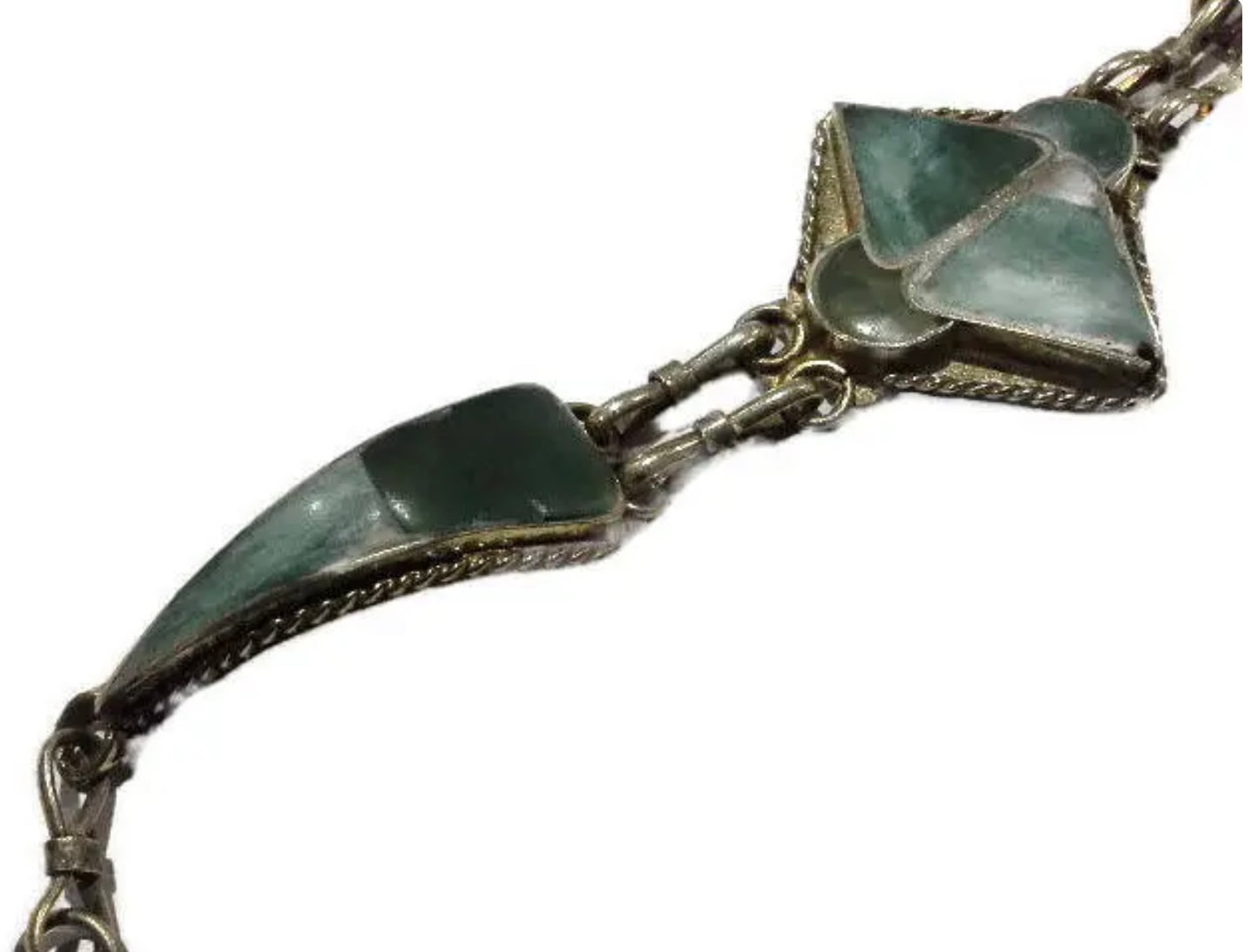 Antique Tibetan Silver Turquoise Inlay Bracelet
