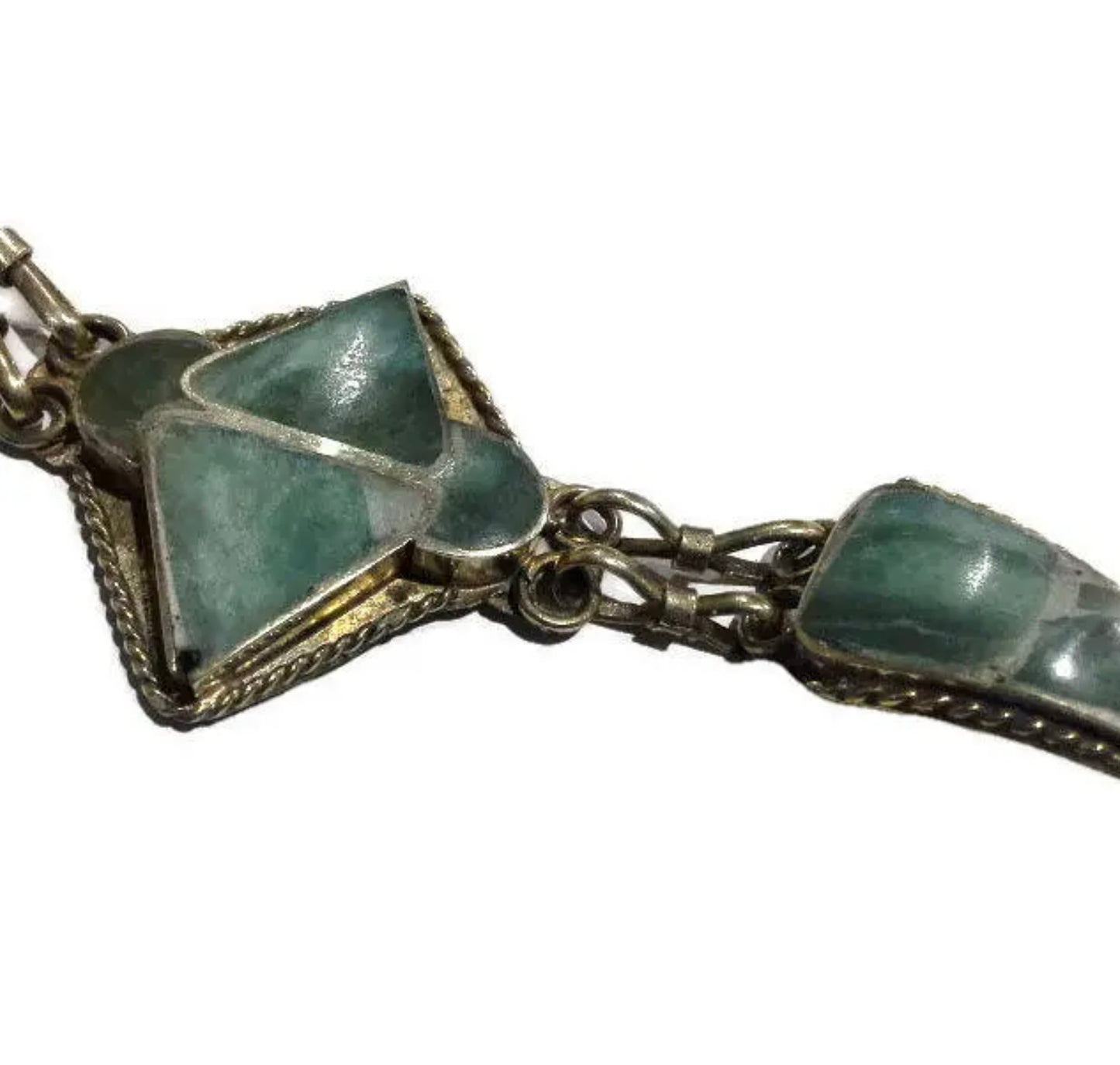 Antique Tibetan Silver Turquoise Inlay Bracelet