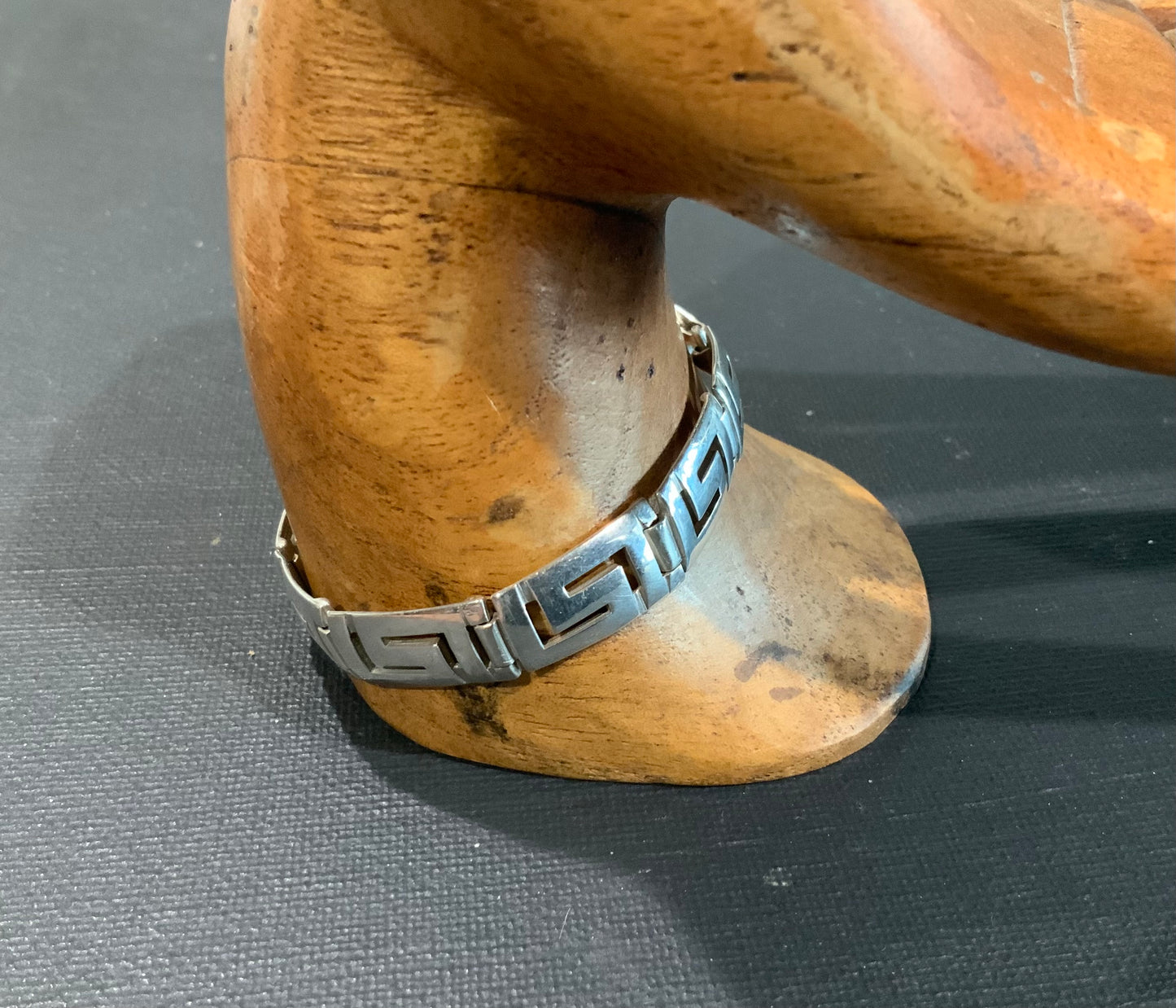 925 Sterling Silver 10mm Greek Key Meander Bracelet 18cm