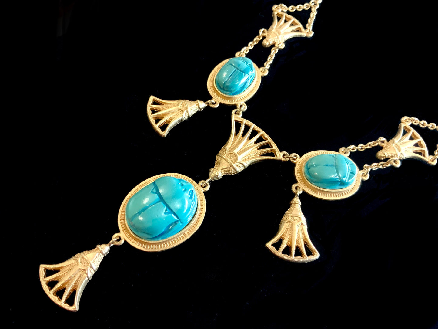 Christian Dior Gold & Turquoise Scarab Necklace & Bracelet Set John Galliano