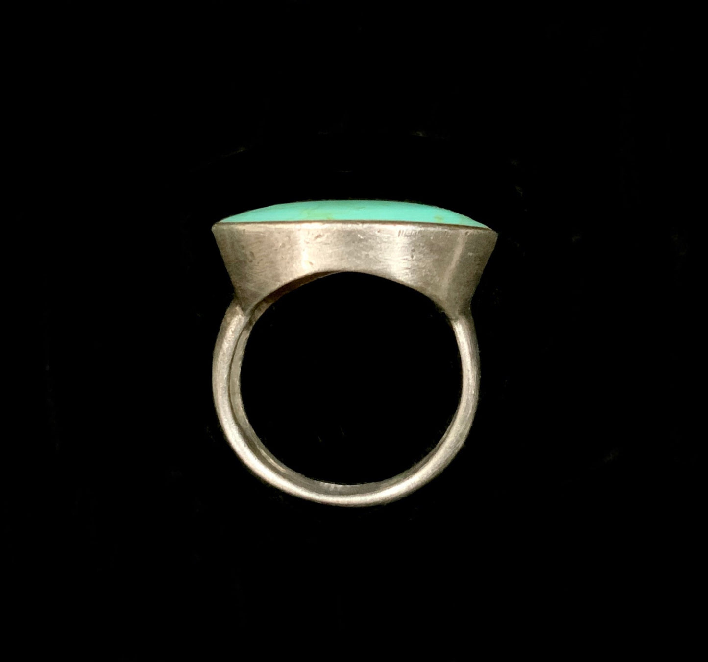 925 Sterling Silver & Turquoise Statement Ring Mexico Size 6 L 1/2