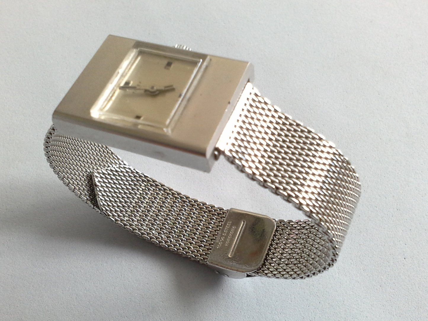 Vintage Mod Timex Silver Stainless Steel Watch Mid Century