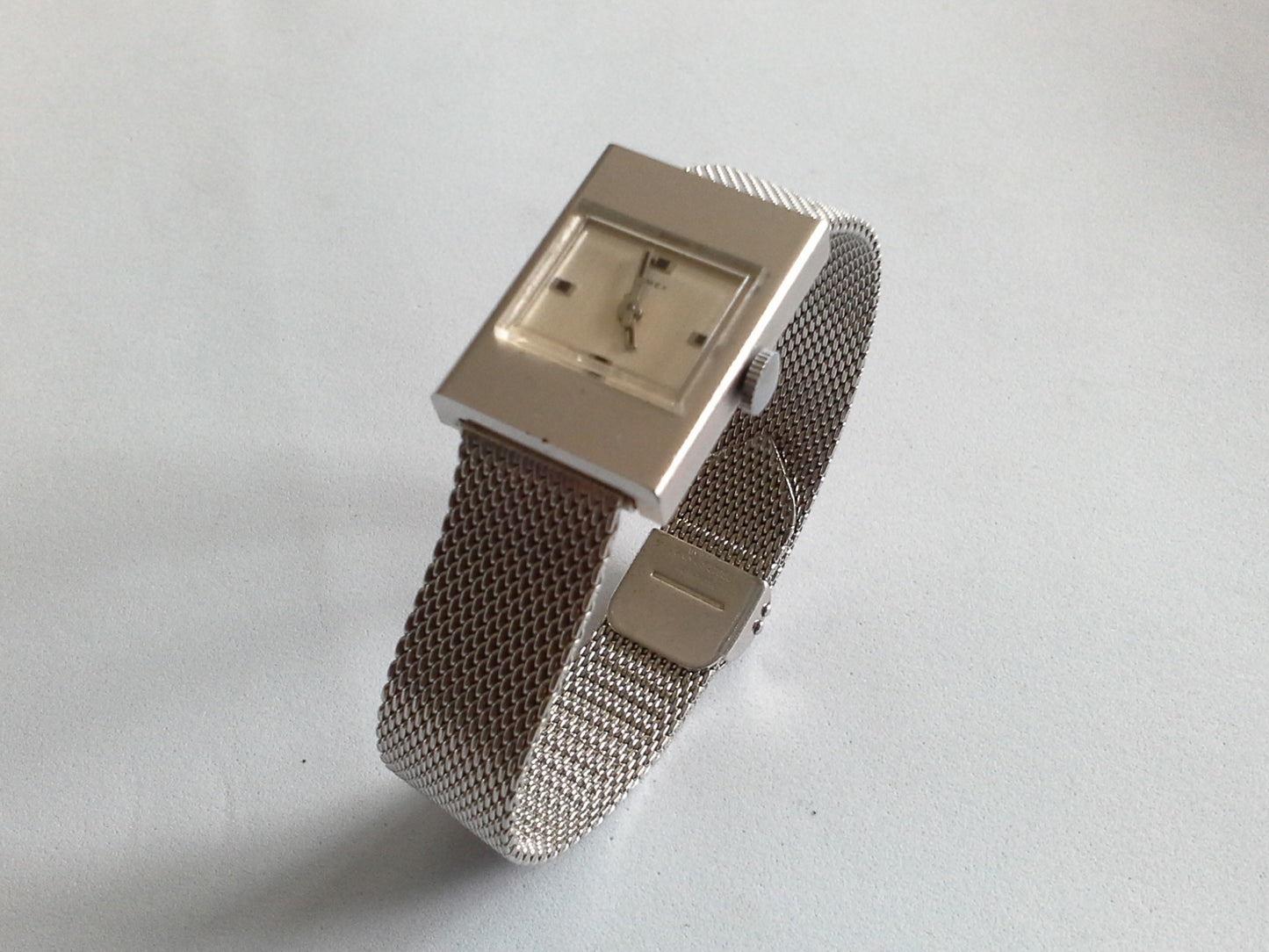 Vintage Mod Timex Silver Stainless Steel Watch Mid Century