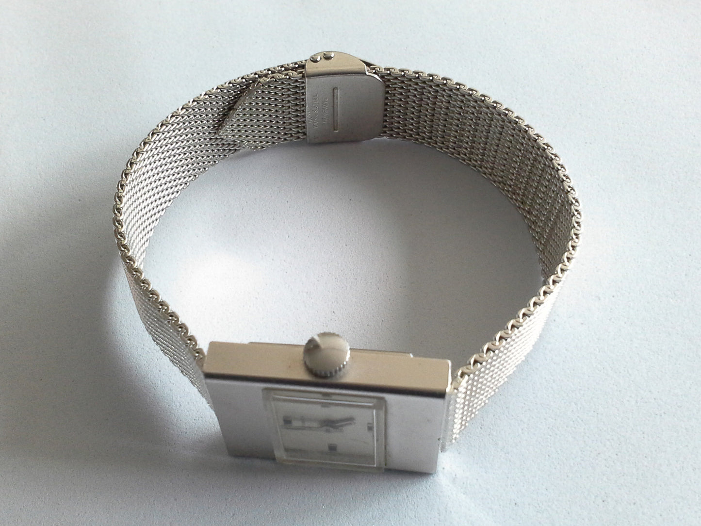 Vintage Mod Timex Silver Stainless Steel Watch Mid Century