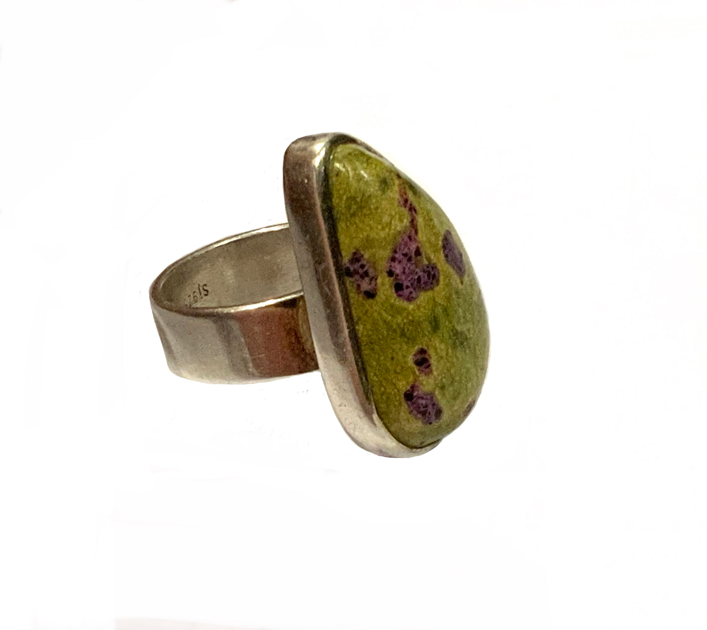 Atlantasite & Sterling Silver 925 Freeform Ring US 8.5 Q 1/2