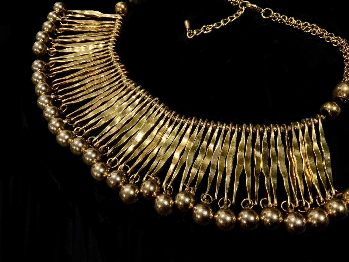 Bars & Balls Gold Tone Necklace