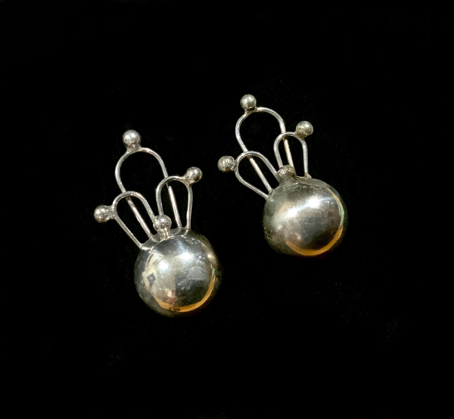 Sucesores De William Spratling Sterling Silver Ball Earrings Mexico TS-24 WS