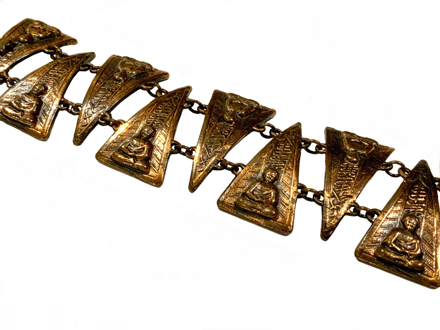 Copper Buddha Link Bracelet W 4.5cm x L 20cm