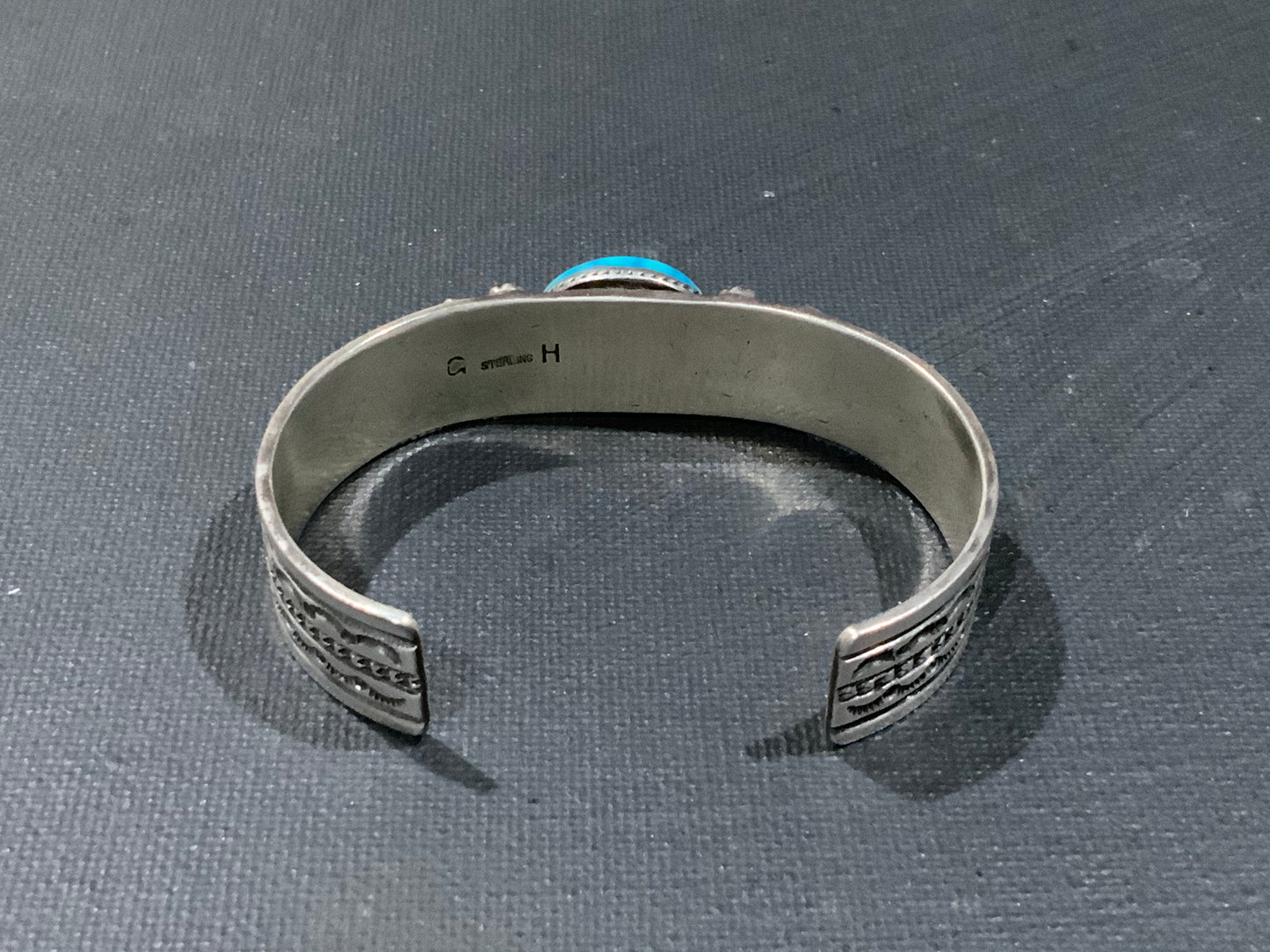 Guy HOSKIE Turquoise & Sterling Silver 925 Cuff Bracelet Armband Navajo Tribal