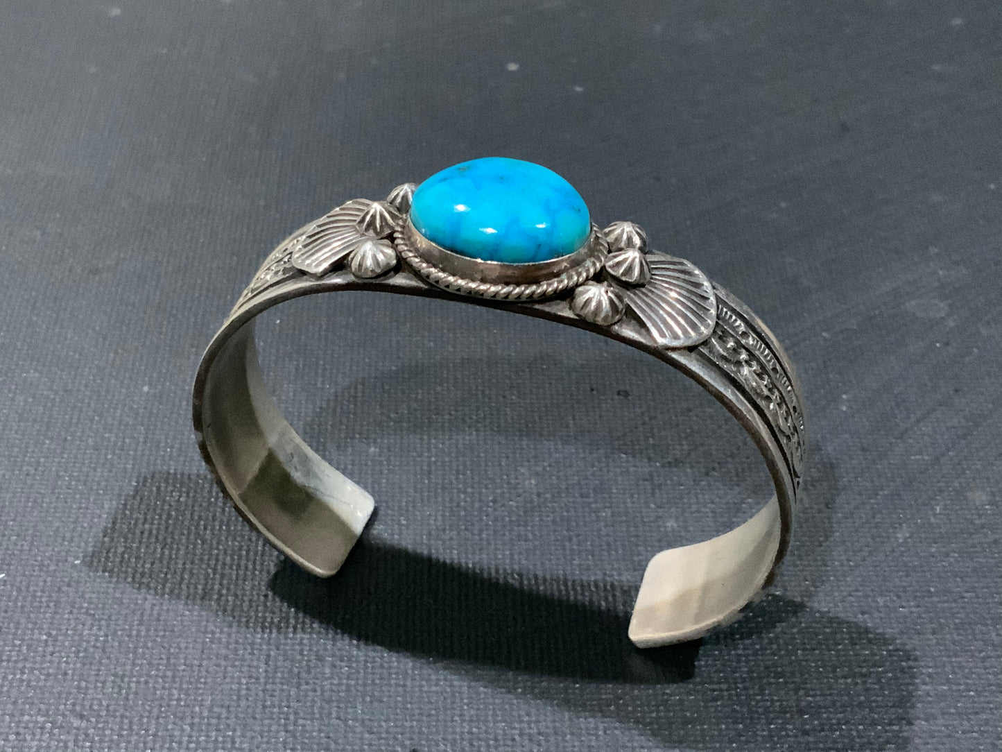 Guy HOSKIE Turquoise & Sterling Silver 925 Cuff Bracelet Armband Navajo Tribal