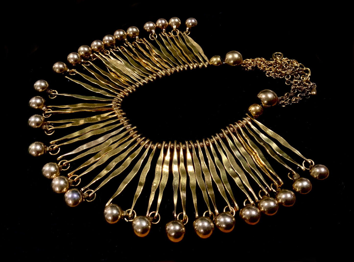Bars & Balls Gold Tone Necklace