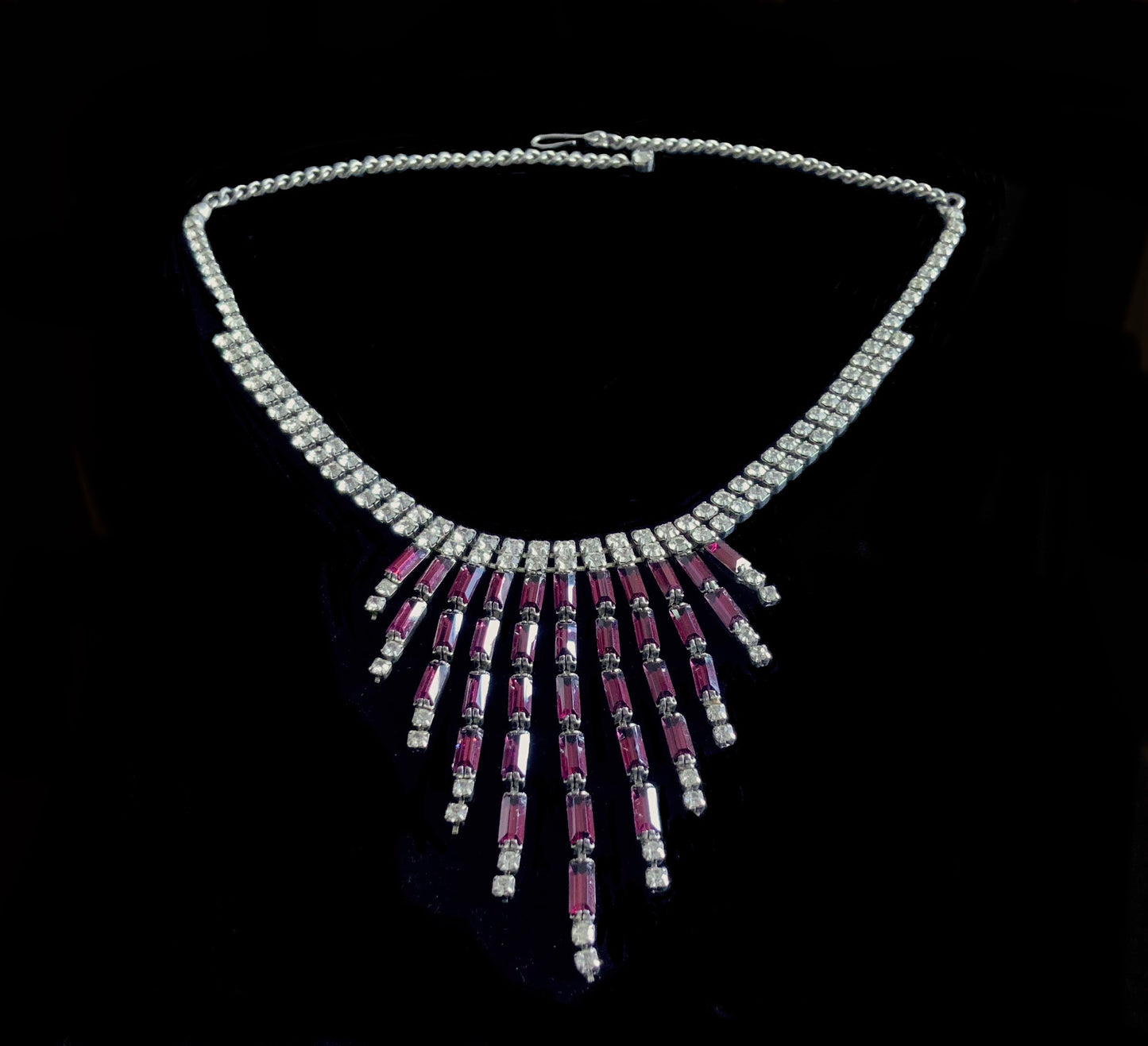 Diamante Sparkly Waterfall Necklace 38 - 45cm Adjustable