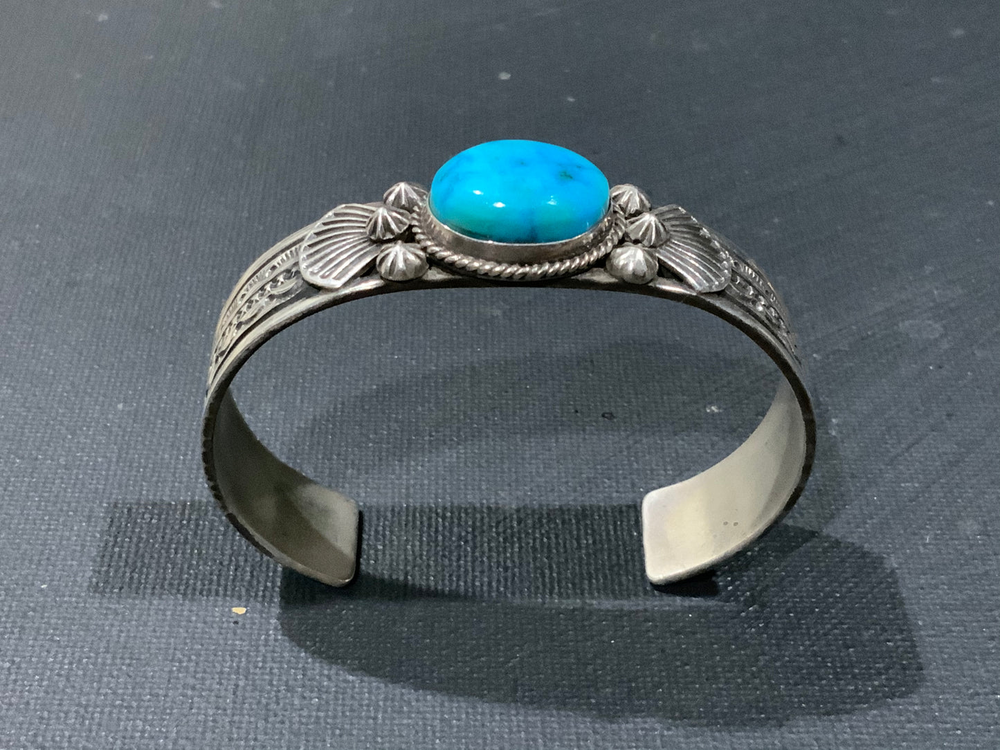 Guy HOSKIE Turquoise & Sterling Silver 925 Cuff Bracelet Armband Navajo Tribal