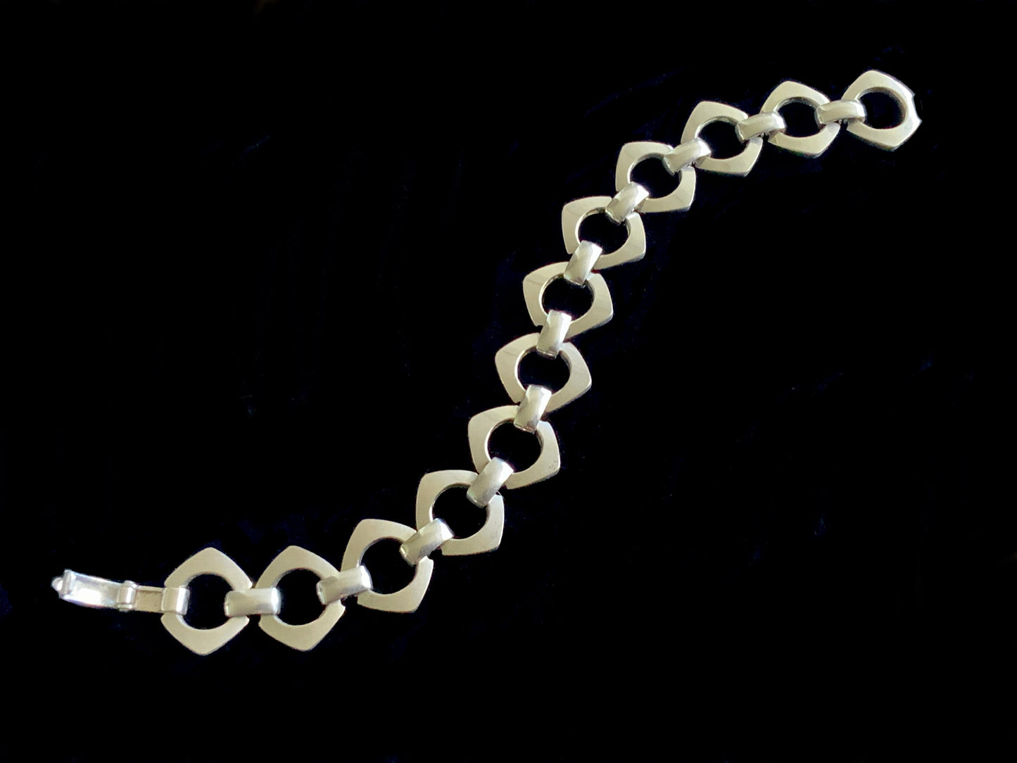 Silver S/Steel Modernist Diamond Link Bracelet 17.5cm