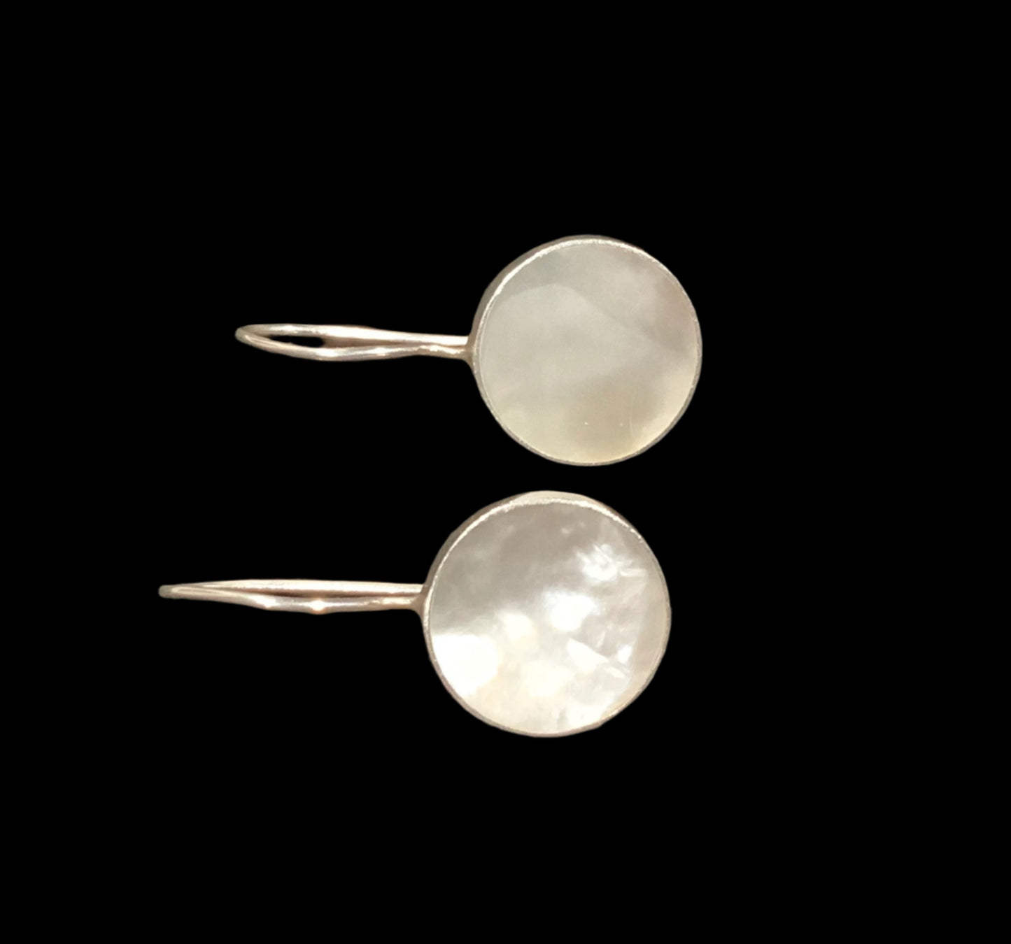 925 Sterling Silver & White MOP Shell Dangle Earrings
