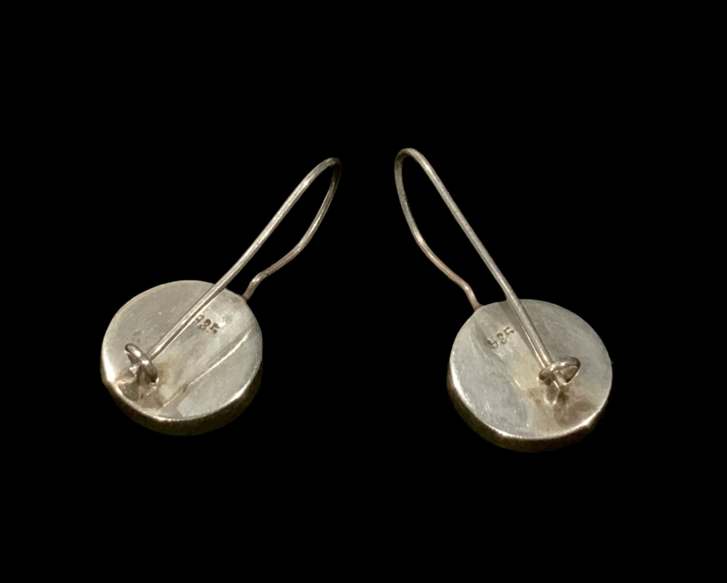 925 Sterling Silver & White MOP Shell Dangle Earrings