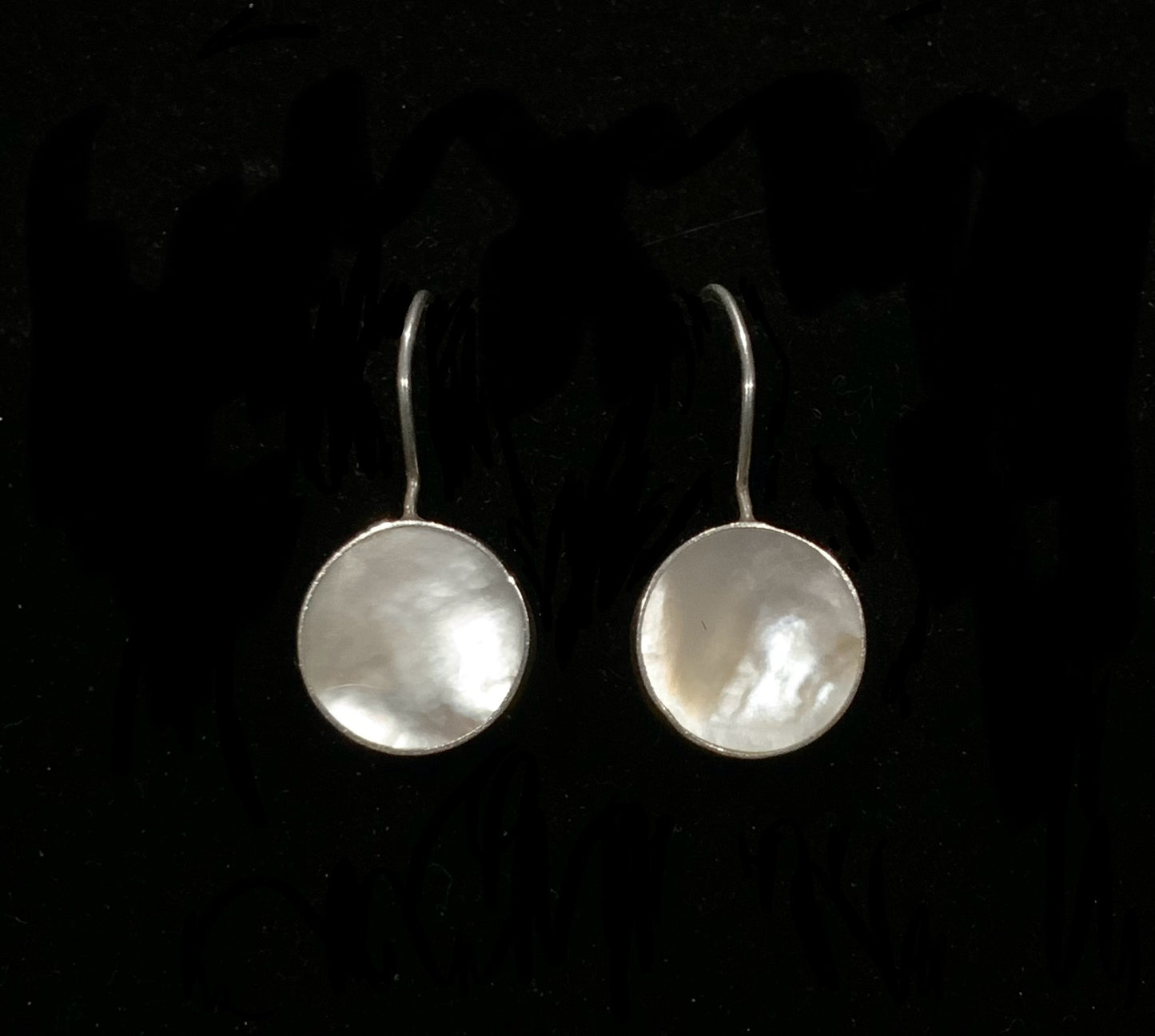 925 Sterling Silver & White MOP Shell Dangle Earrings