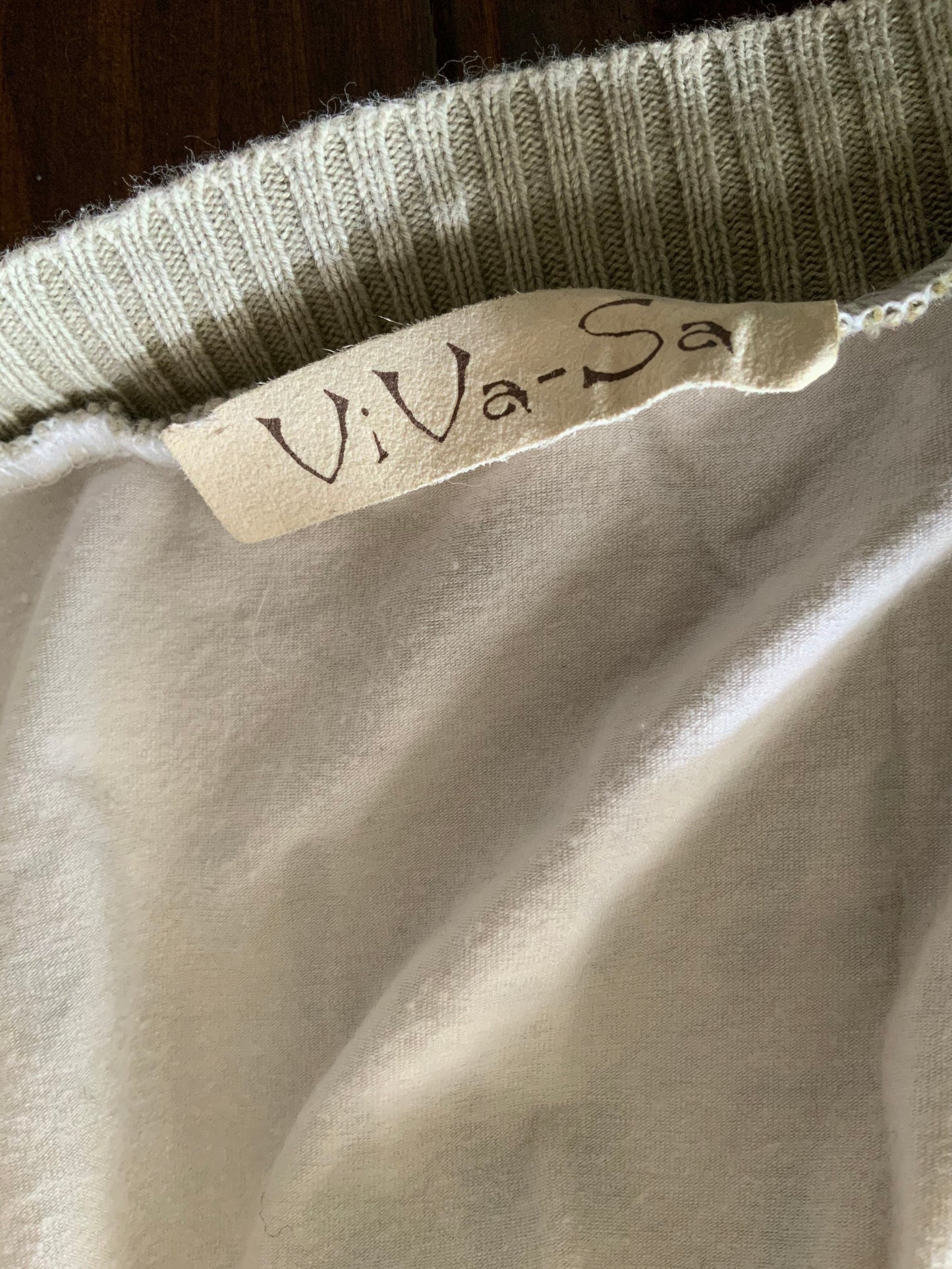 VIVA-SA Printed White 3/4 Sleeve Zip Up Top Size M Vintage Y2K