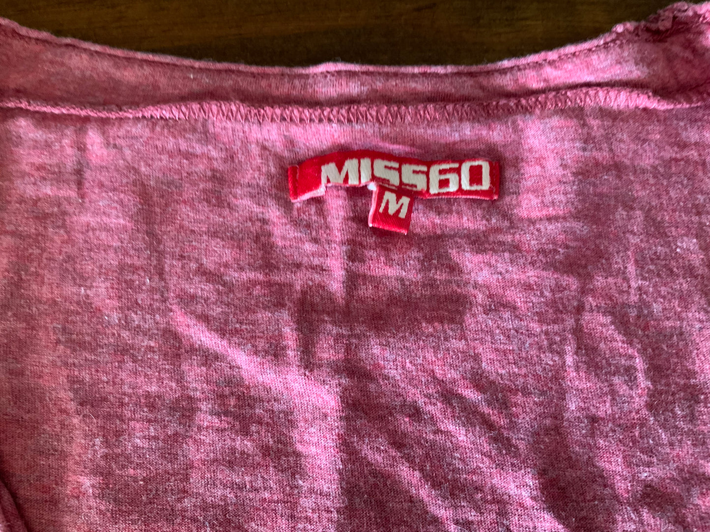 Vintage MISS Sixty T Shirt Top Dusty Pink. Printed Y2K Size M