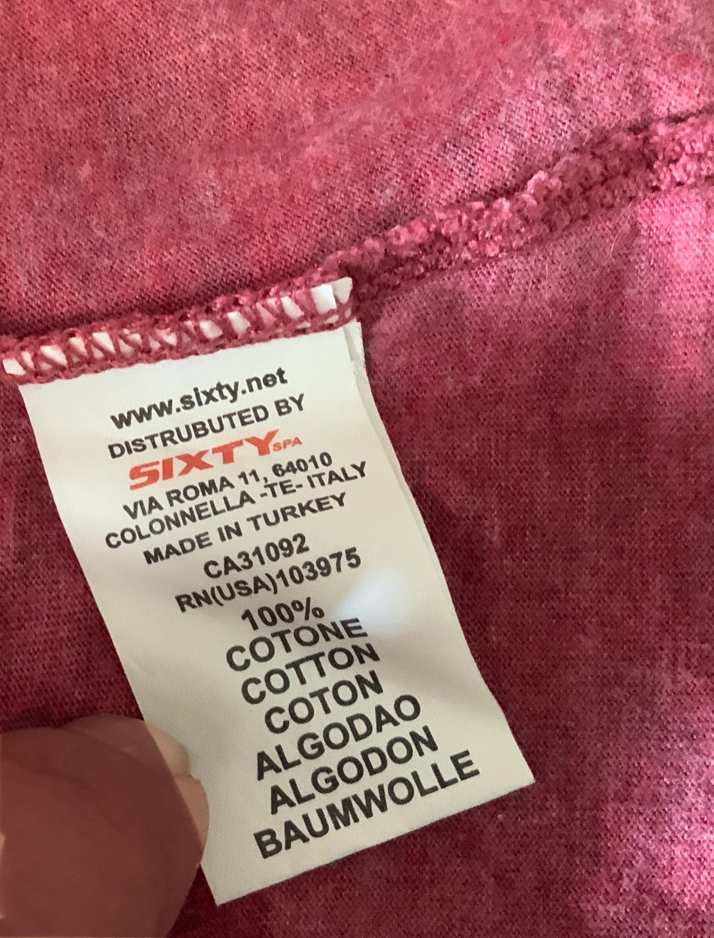 Vintage MISS Sixty T Shirt Top Dusty Pink. Printed Y2K Size M