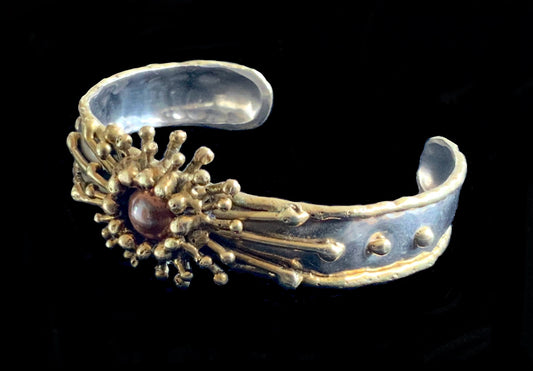 Cuff Bracelet Hecho En Mexico Silver Copper Brass 18cm