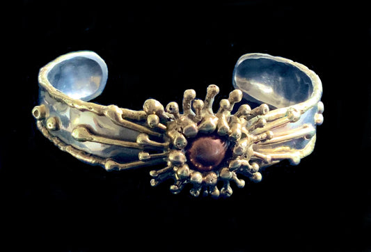 Cuff Bracelet Hecho En Mexico Silver Copper Brass 18cm