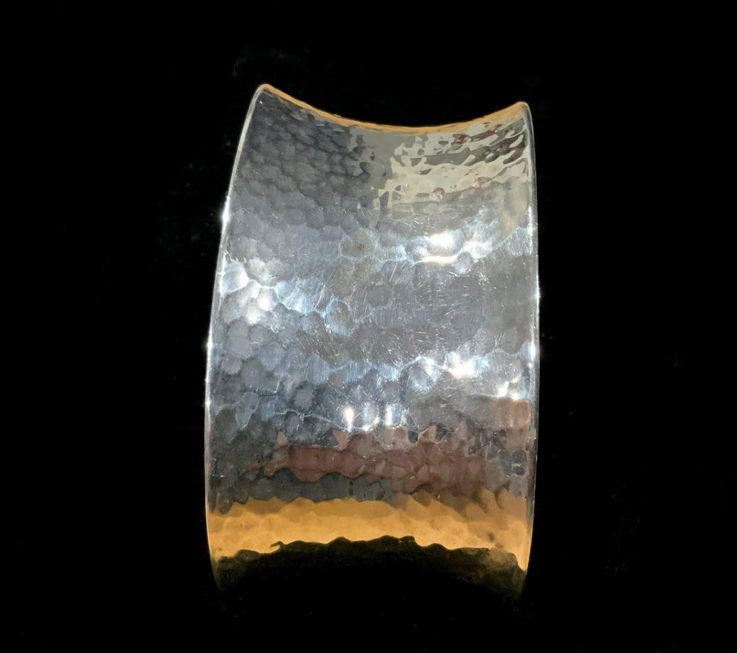 Vintage Silver Hammered  Mexican Cuff Bracelet
