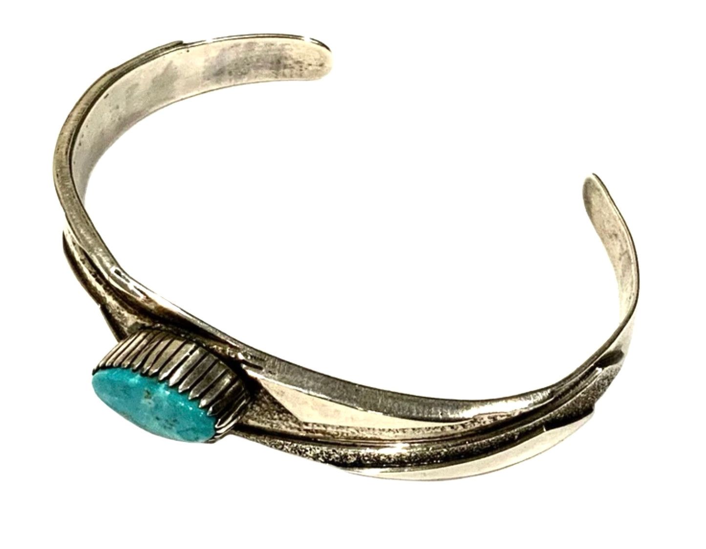 Bruce Morgan Navajo Cuff Bracelet Sterling Silver 925 & Turquoise Signed 17cm
