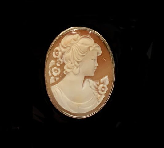 Di Simone, Italy  Signed Silver Cameo Pendant Brooch