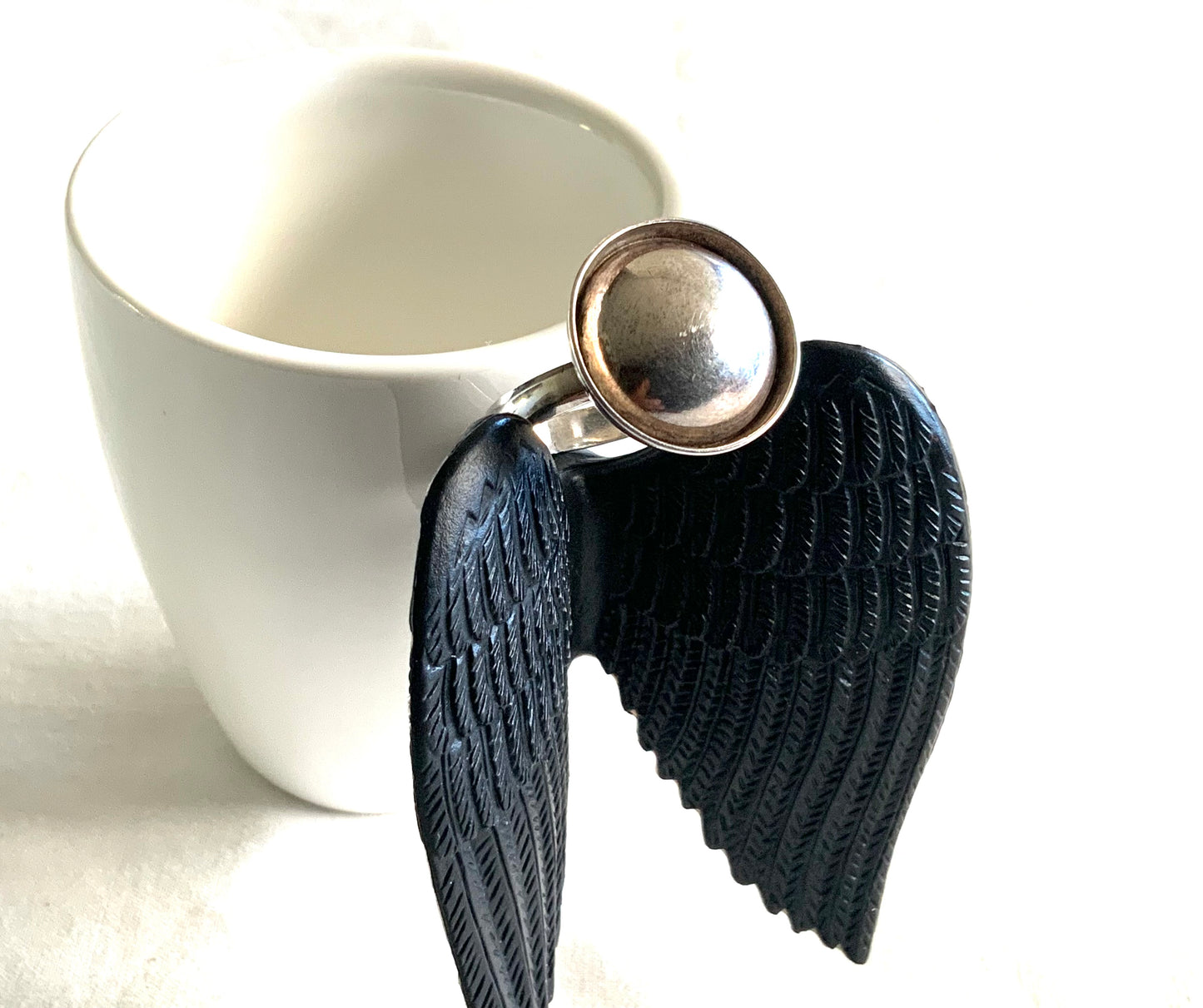 925 Sterling Silver Modernist Dome Ring POLAND