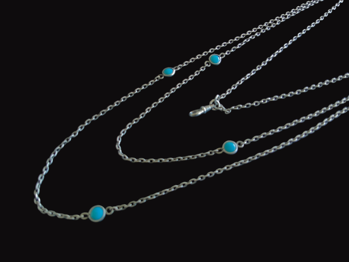 Antique 1876 T&Co Victorian North Star Locket Pendant Sterling Silver 925 Turquoise Longuard Necklace