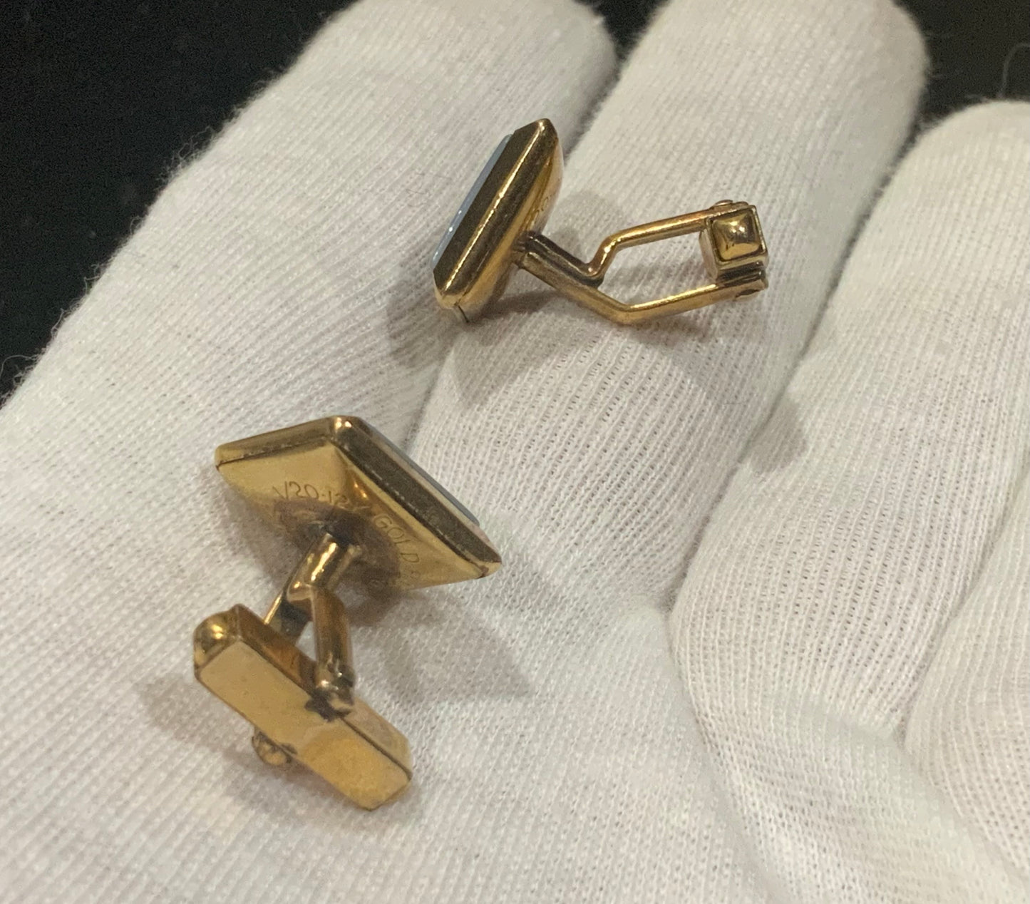 Art Deco Swank 12k Gold Filled Square Cufflinks