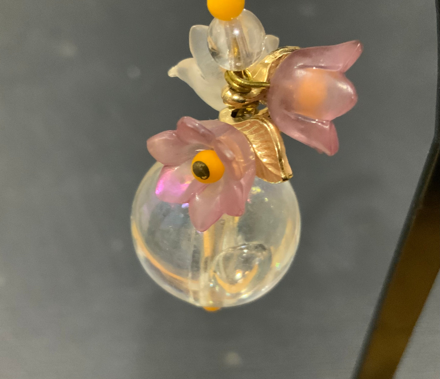 French Bauble & Flower Drop Dangle Earrings 5.5cm