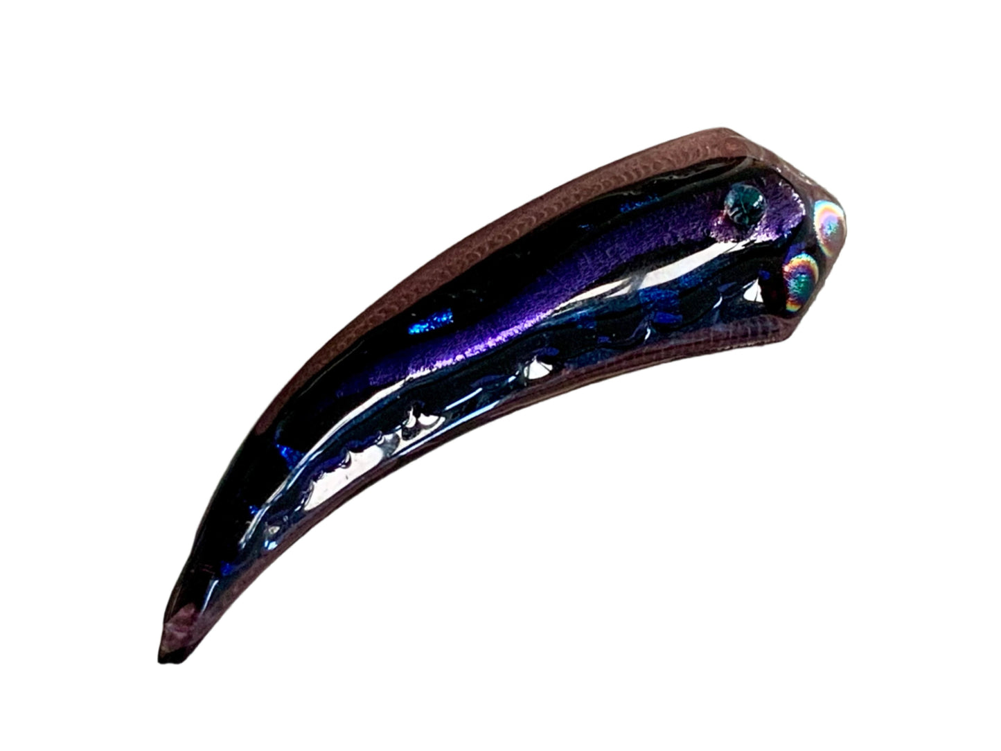 Art Glass Eel Brooch 7.5cm Vintage