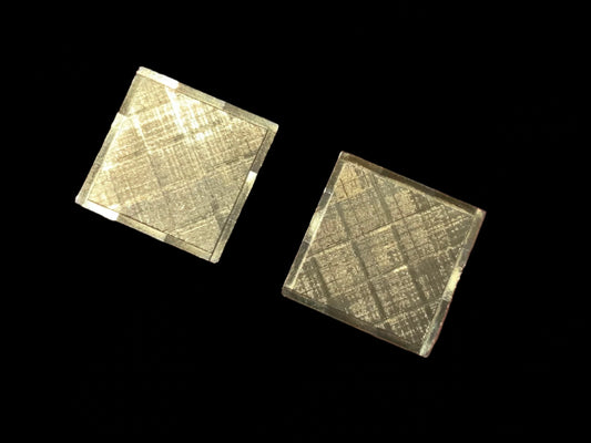 Gilt Gold Square Machine Etched Cufflinks Mid Century
