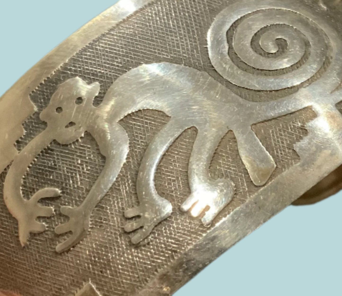 Peruvian Nazca Lines Sterling Silver Cuff Bracelet