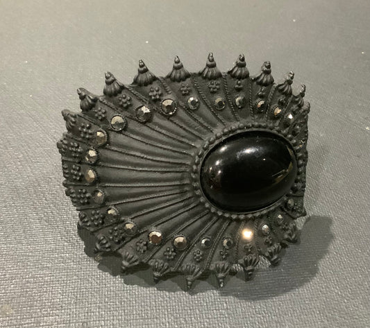 Black Cast Metal Clamper Bracelet