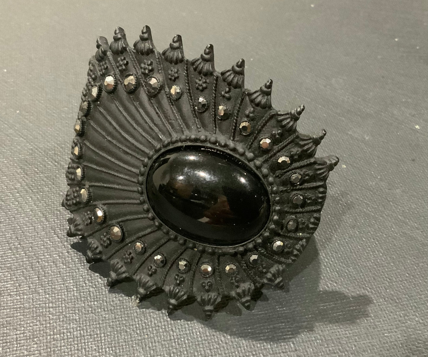 Black Cast Metal Clamper Bracelet
