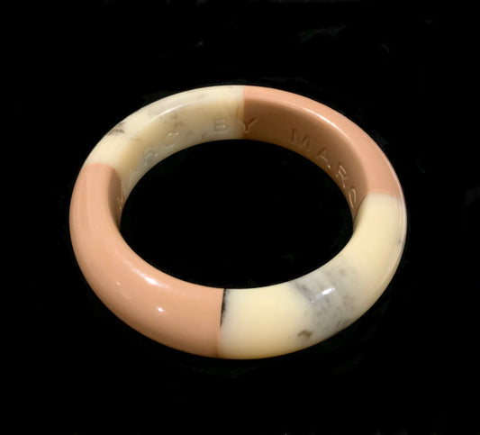 MARC by Marc Jacobs Nude & Marbled Cream Resin Bangle 20cm 8 inch