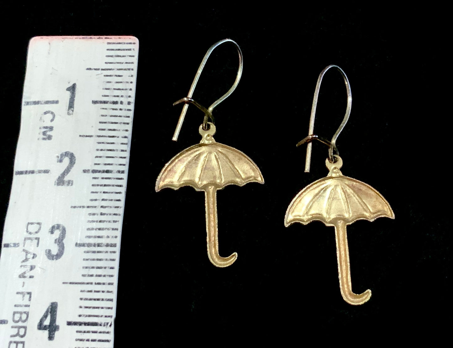 Whimsical Gold Umbrella Earrings