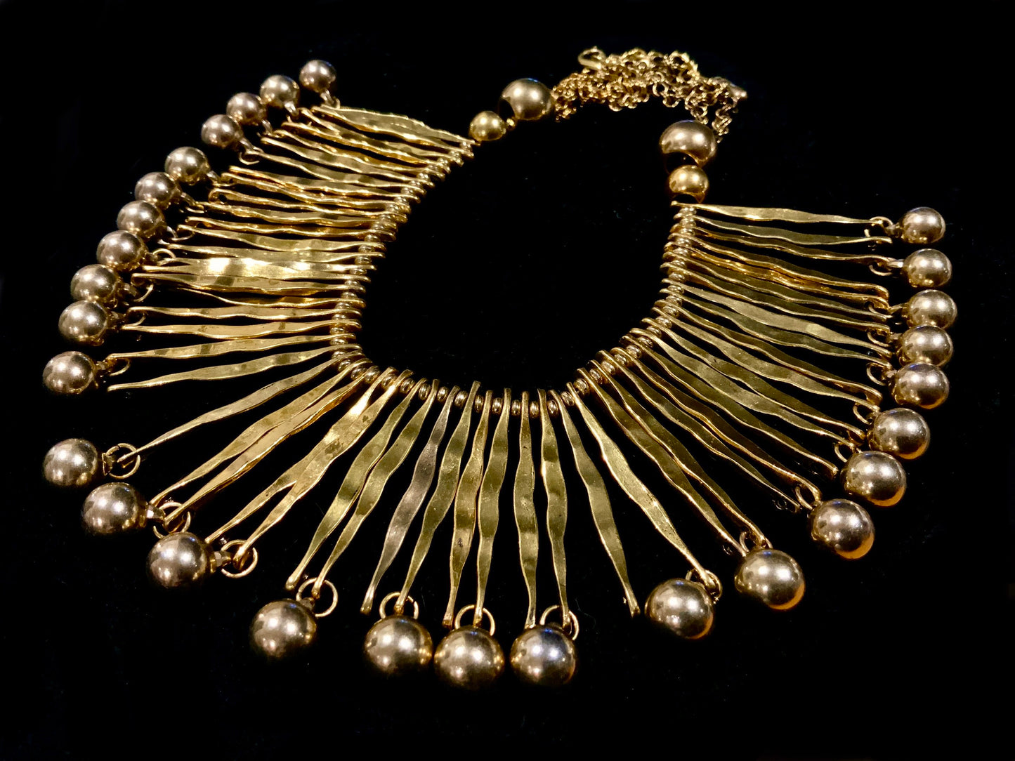Bars & Balls Gold Tone  Necklace