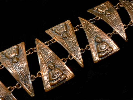 Copper Buddha Link Bracelet W 4.5cm x L 20cm
