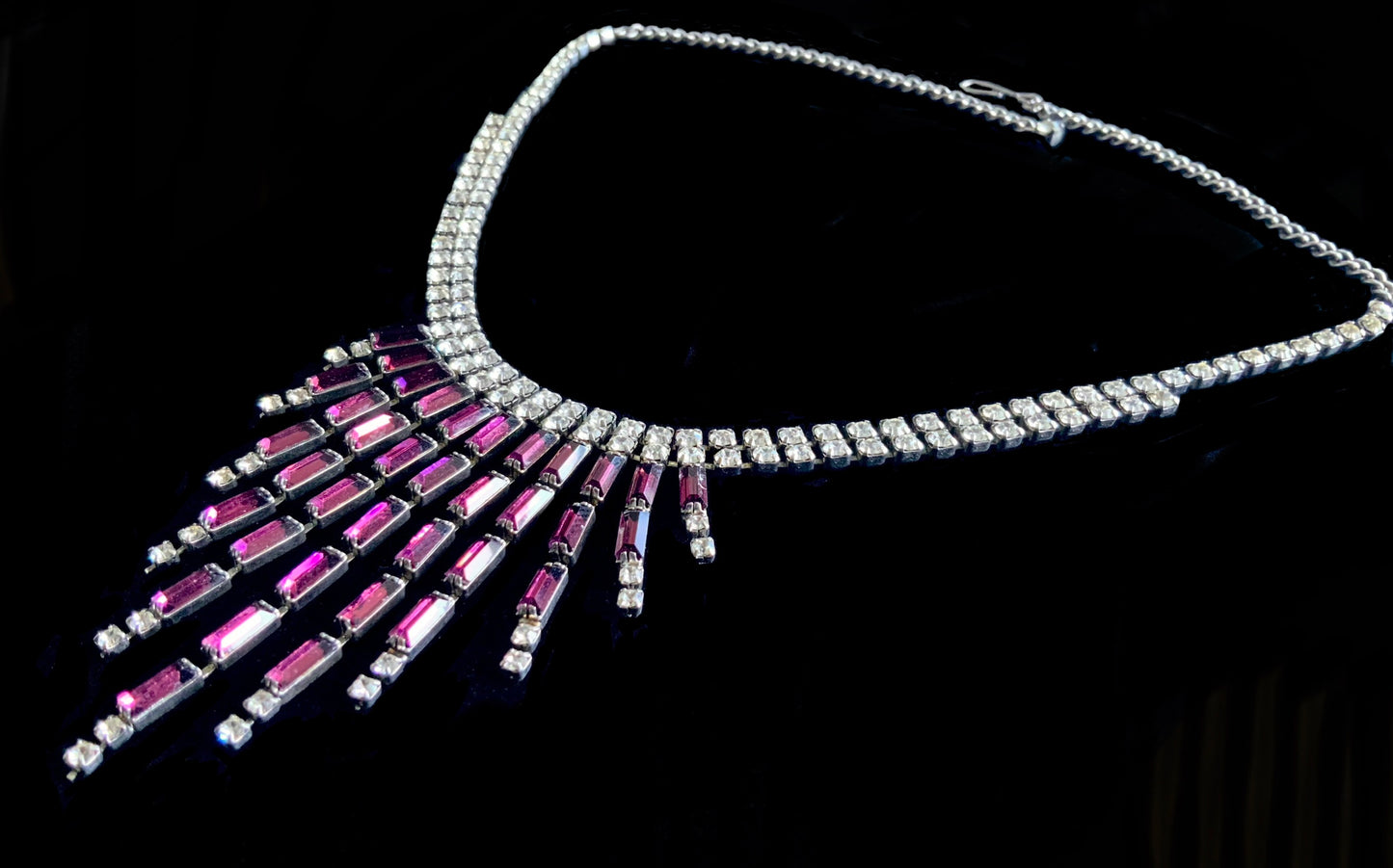 Diamante Sparkly Waterfall Necklace  38 - 45cm Adjustable