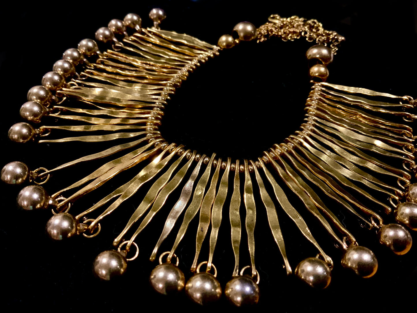 Bars & Balls Gold Tone  Necklace
